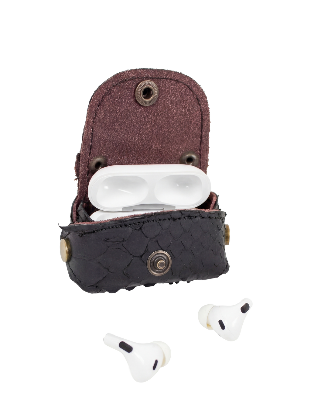 MiniBag in vera pelle fatta a mano con moschettone – portacuffie, portamonete e accessorio multifunzione