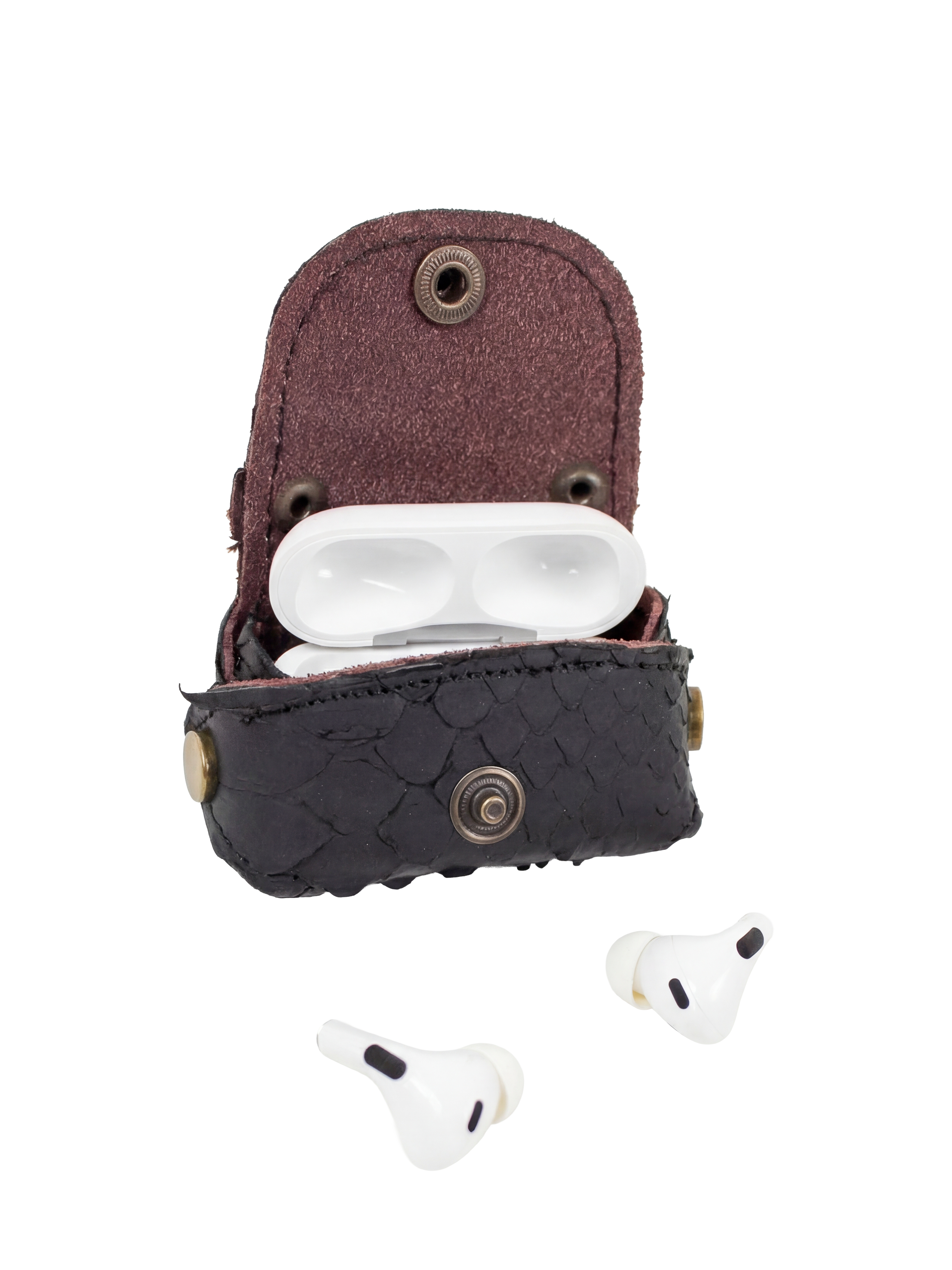 MiniBag in vera pelle fatta a mano con moschettone – portacuffie, portamonete e accessorio multifunzione