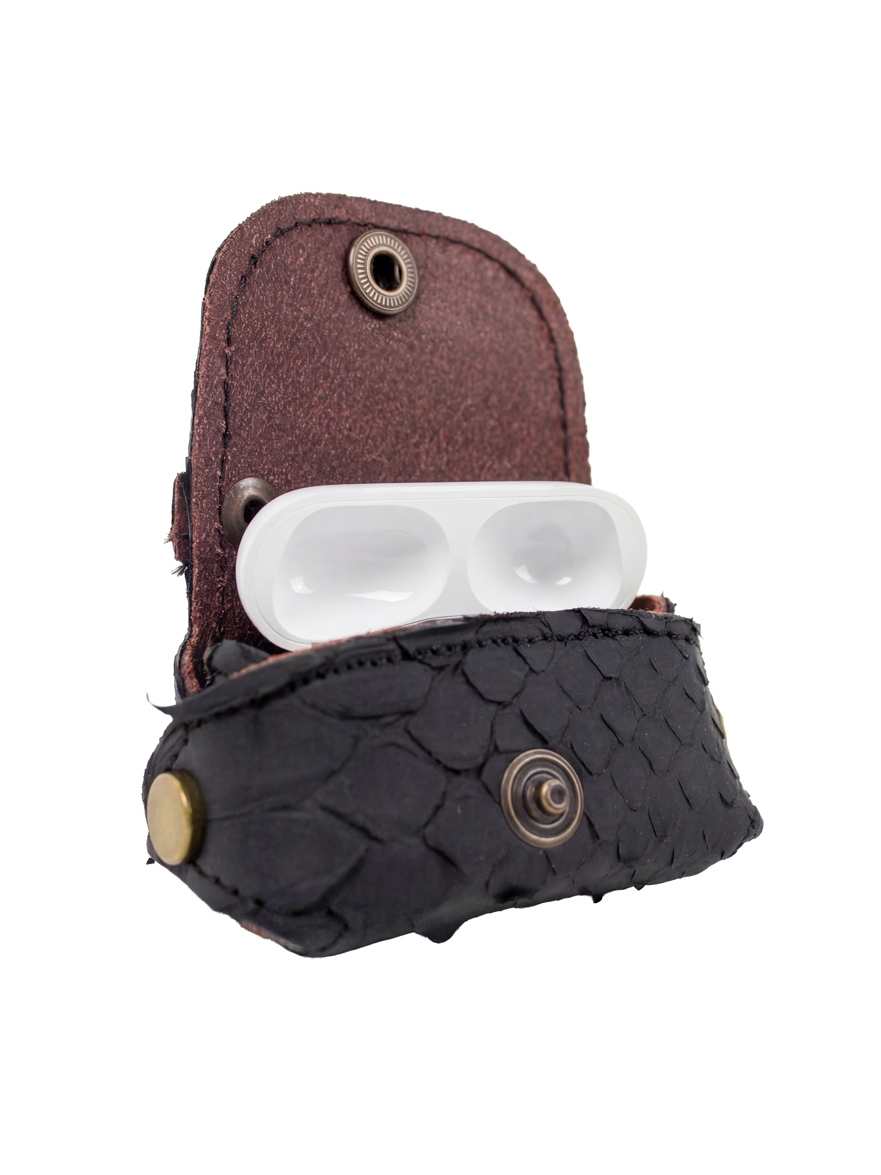 MiniBag in vera pelle fatta a mano con moschettone – portacuffie, portamonete e accessorio multifunzione